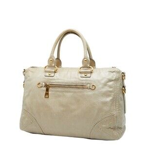 Prada plate Tan triangular Beige handbag logo bag shoulder leather Pink